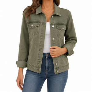 Chaquetas Vaqueras para Mujer con Cierre de Botones, Cuello Camisero, Hechas en Fábrica a Bajo Precio, Chaqueta de Mujer de la Mejor Calidad - Product Image 5