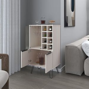 Gassville Elegante gabinete de Bar Estante para copas de vino Almacenamiento de botellas con elegante puerta de vidrio - Product Image 3