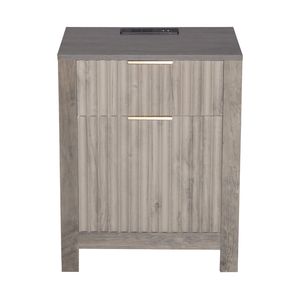 Farmhouse-Style <b>Set</b> of 2 End <b>Tables</b> 3-Tier <b>Side</b> <b>Table</b> Storage Cabinet with 2 Drawers Charging Station Nightstand Console <b>Tables</b> - Product Image 1