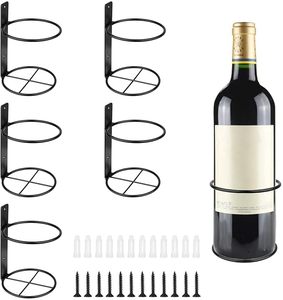 Support mural moderne pour bouteilles de vin avec assiettes décoratives, art métallique pour la décoration intérieure - Product Image 5