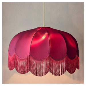 Lampe suspendue en tissu crème, luminaire suspendu au plafond en lin cousu à la main, pour salle à manger, îlot de cuisine, décoration d'hôtel - Product Image 6