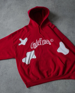 Sudadera con Capucha Extra Grande Roja Personalizada de 370g, Unisex, de Algodón Tejido, con Estampado de Letras, Diseño con Bolsillo Frontal, Estilo Otoñal - Product Image 5