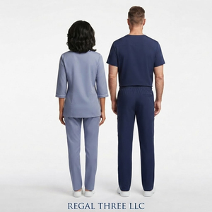 ชุดยูนิฟอร์มโรงพยาบาลแบบ unisex กางเกงสครับทรงจ็อกเกอร์ เสื้อคอวีแขนสั้น ชุดแพทย์พยาบาล - Product Image 5