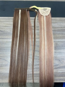 Queue de cheval en cheveux humains naturels avec clips Extensions de cheveux Queue de cheval en cheveux vierges bruts avec cordon de serrage - Product Image 5