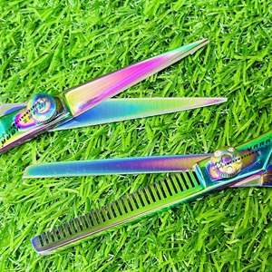 2pcs Professional Hair Thinning and Cutting Scissors High Quality Barber <b>Shears</b> Multi Color Precision Hairdressing <b>Tool</b> Salon - Product Image 5