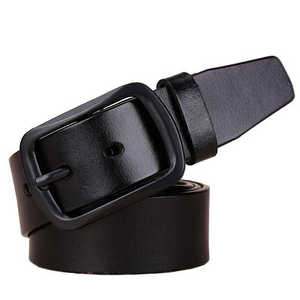 Ceinture pour homme en cuir véritable noir pleine fleur réglable, best-seller, fabriquée au Pakistan - Product Image 1