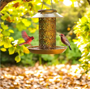 Hollow Pattern Metal Hanging <b>Bird</b> Feeder for Outdoor Garden Yard Decoration Vintage Wild <b>Bird</b> <b>Seed</b> Tray Feeder Station - Product Image 1