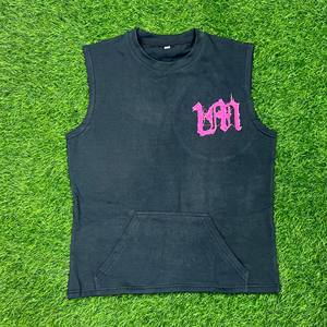 เสื้อยืดแขนกุดผู้ชายคุณภาพสูงสั่งทำพิเศษ ทรงโอเวอร์ไซส์ ผ้าฝ้ายฟอกลายกราฟิกวินเทจ สไตล์สตรีทแวร์ พิมพ์ลาย DTF - Product Image 6