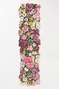 Tapis en laine fait main au design floral moderne, tapis d'appoint lavable d'inspiration artistique et aux couleurs vives, idéal pour la maison ou les pique-niques, provenant d'Inde - Product Image 3