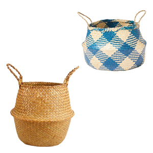 Decorative Handmade Natural Straw <b>Belly</b> Storage <b>Baskets</b> Handmade Woven <b>Basket</b> Collection PHU HAO Brand Home Decoration - Product Image 1