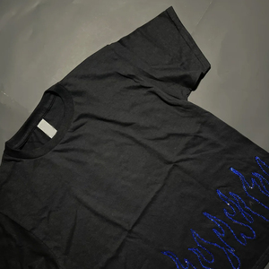 T-shirt pour homme avec strass, orné de cristaux, en coton, style streetwear, vêtements décontractés, fournisseur en gros OEM - Product Image 4