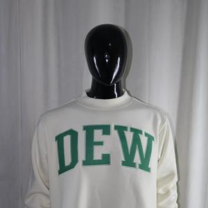 Sudadera DEW CREAM con cuello alto 100% algodón VERDE con apliques bordados y cuello ancho URBAN PRODUCTIONS - Product Image 3