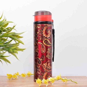 Textured <b>Copper</b> <b>Water</b> <b>Bottle</b> Pattern Finish Ayurvedic Drinking <b>Bottle</b> for Home Office Yoga and Gifting Use - Product Image 5