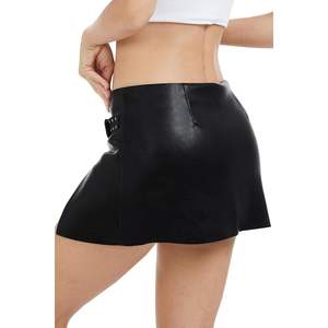 Fashyee Women's Mini <b>Skirt</b> Faux Leather Dressy Shorts Concert-Worthy <b>Wrapped</b> Style Sizes S-XXL - Product Image 3