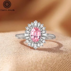 Charm_Jewells Women's 18K <b>Gold</b> Plated Silver Cushion Cut Moissanite <b>Cocktail</b> <b>Ring</b> Flower Prong Setting IGI Certified Luxury <b>Ring</b> - Product Image 4