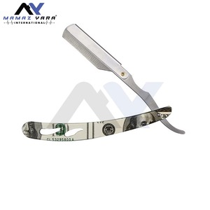 Hot Selling Colorful Professional Barber <b>Swing</b> Lock Razor Stainless Steel Six Blade <b>Wooden</b> Folding Face Beard Shaving Tool - Product Image 5