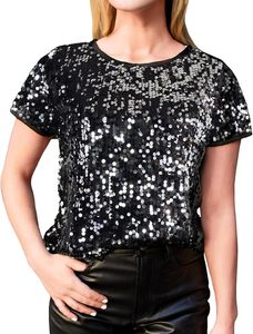Urban Fashion High Street Wear Comfortable Lady Tee Stylish Womens Printed T Shirt Glitter Logo Sparkle Design Short Sleeve - Product Image 2
