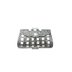 Bolso de Mano para <span class=keywords><strong>Mujer</strong></span> Shakuntala Vintage, Diseño de Mosaico de Latón con Piedras y Conchas, Ecológico, Grabado con Láser, Tema de Amor, Hecho a Mano - Product Image 1