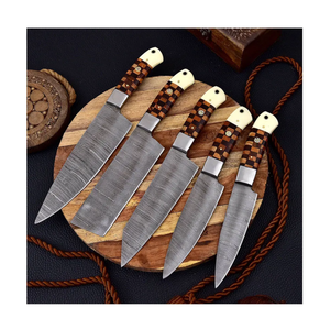 LEGACY BLADES Custom 67 Layer Damascus Kitchen <b>Knife</b> <b>Set</b> 5 Piece Professional Chef <b>Knives</b> Wooden Handle OEM ODM Factory Price - Product Image 1