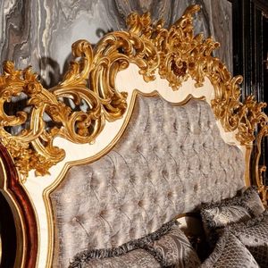 Oferta Especial: Juego de Dormitorio de Lujo Hotel Emma Royal Gold, Cama de Madera Tallada, Tapizada con Mechones, Muebles Clásicos Europeos de Alta Gama - Product Image 4