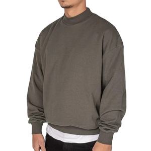 Sweat-shirt à col rond ample pour homme, jersey uni, personnalisable, à capuche, surdimensionné, manches longues, polyester/coton, imperméable - Product Image 5