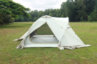 Tente de camping dôme toutes saisons en polytaffetas 75D imperméable avec poteaux en fibre de verre, origine Vietnam, équipement de camping, bâche.