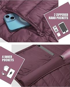Men's Lightweight <b>Packable</b> Down Coat Waterproof Winter Hooded <b>Jacket</b> Custom Quilted 100% Down Filled Casual Storage Pouch - Product Image 2