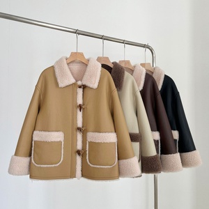แจ็คเก็ตผู้ชายทรงสลิมฟิตขายดีที่สุด  แบบลำลอง  ขายปลีก-ขายส่ง  สีน้ำตาล หนังเทียม  คอปกขนเท็ดดี้  บุซับในอุ่น  ปิดด้วยซิป - Product Image 6