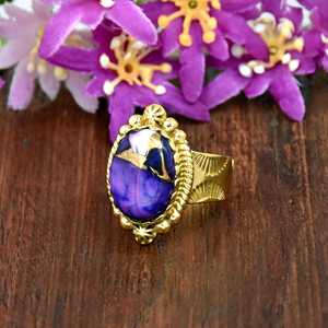 Natural Purple Oyster Turquoise Gemstone <b>Ring</b> Handmade 925 Sterling Silver Gemstone <b>Ring</b> Boho Statement Jewelry Gift For <b>Men</b> - Product Image 4