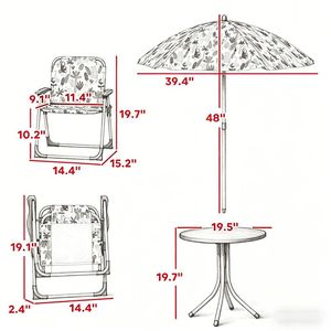 Set di Mobili da Esterno per Bambini - Tavolo Pieghevole con Sedie Comode per il Gioco - Product Image 3