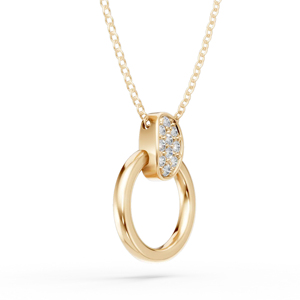 18K <b>Solid</b> <b>Gold</b> Diamond <b>Pendant</b> Necklace Minimalist Oval Bezel Set Round Brilliant Cut Link Chain Unisex Everyday Wear - Product Image 2