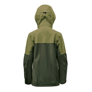 Chaqueta Impermeable con Capucha para Hombre, Diseño Color Block, Exterior de Poliéster, Cierre de Cremallera, Ropa Deportiva para Otoño, Estilo Deportivo Verde - Product Image 2