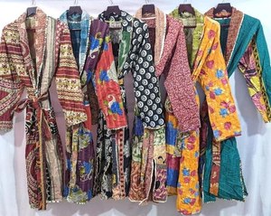 Al por mayor: Batas Kimono Boho de Algodón Acolchado Kantha Hechas a Mano - Product Image 2