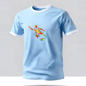 Camiseta de Fútbol Estilo Urbano con Diseño de Estampado Audaz en Tela Desgastada, Corte Holgado, Ideal para Uso Diario y un Look Urbano - Product Image 1