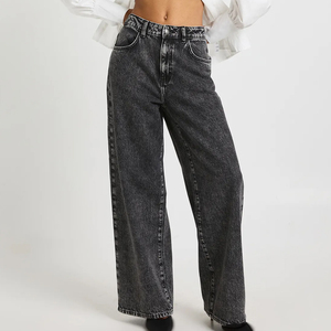 Vintage High Rise Women Denim Pants Straight Leg Comfy Jeans Stretch Wide Leg Denim Trousers For Daily Fashion - Product Image 6