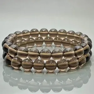 Natural Smoky Quartz 8mm Smooth Round AA Grade Gemstone Beads Stretch <b>Bracelet</b> <b>Healing</b> Jewelry Wholesale - Product Image 2