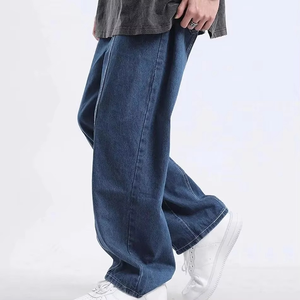Jean en denim décontracté taille haute ample vintage délavé avec logo personnalisé, le plus vendu, service OEM disponible pour hommes - Product Image 4