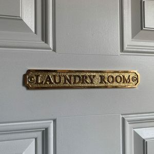 Vintage Antique Finish Brass Personalized Name Sign Plate for Home Office Villa Hotel Decorative <b>Wall</b> Mount Decor - Product Image 6