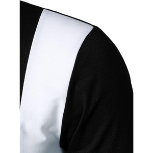 เสื้อโปโลแขนยาวแฟชั่นบุรุษสีบล็อกพร้อมซิปเสื้อยืดทำงานลำลอง - Product Image 5