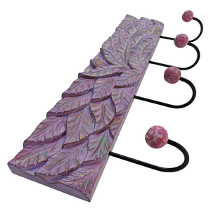 Smart Art Wood Carving Leaf Carve Decorative <b>Wall</b> <b>Key</b> <b>Hook</b> Modern Decor Clothing Hanging <b>Wall</b> Mounted <b>Key</b> Hanger Engineered Wood - Product Image 3