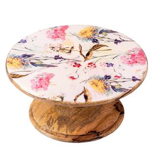 Support à gâteau en bois émaillé imprimé, design moderne, fait main, support à dessert, compatible four et lave-vaisselle, pour occasions festives, mariage, Aïd - Product Image 5