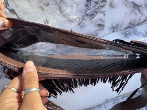 Nouvel arrivage de sacs transparents à franges occidentales Porte-monnaie élégant en cuir sculpté usiné à la main Sacs en cuir multi-usages pour femmes - Product Image 6