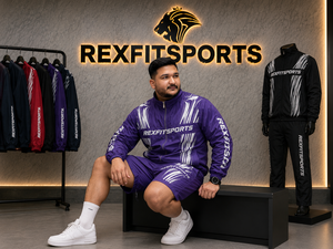 REXFIT SPORTS 2026 Conjunto Deportivo Personalizado para Hombre, Chaqueta y Pantalones Cortos de Nailon Morado, Ligero, con Cierre Completo, para Gimnasio, Entrenamiento, Running y Uso Casual - Product Image 2