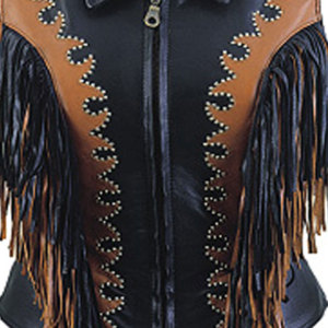 Womens Fringe Vest Western Cowboy <b>Leather</b> <b>Sleeveless</b> <b>Jacket</b> Suede Tassel Motorcycle Festival Rodeo Fashion Premium OEM - Product Image 5