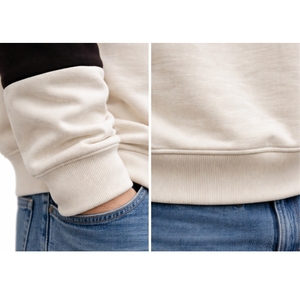 เสื้อสเวตเชิ้ตผู้ชายแบบครึ่งซิป ผ้าฟลีซ 100% คอตตอน แต่งแถบสีตัดกัน คอกลม บริการ OEM รับทำโลโก้ตามสั่ง - Product Image 5