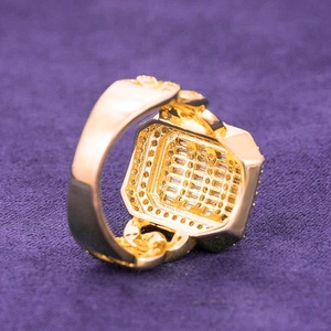Bague rectangulaire en argent 925 avec diamant de laboratoire pour homme, bague statement, diamant certifié, pierre baguette, bijou de luxe glacé, cadeau de créateur - Product Image 5