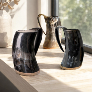 Cuenco para Beber de Cuerno de Búfalo Estilo Vikingo, Hecho a Mano, Natural, Pulido, para Café o Cerveza, FAIZA CRAFT, Uttar Pradesh - Product Image 5