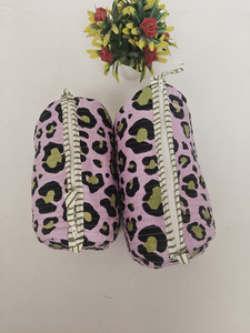 Leopared Green Purple Floral Block Printed Durable Cotton Zipper <b>Makeup</b> <b>Case</b> Indian Pouches Travel Cosmetic Practical - Product Image 6