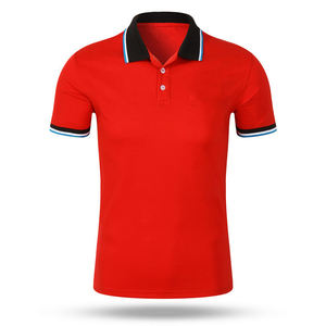 Camiseta Polo Unisex de Alta Calidad Lista para Enviar, 100% Algodón, Deportiva, Lisa, Roja con Patrón Sólido, Precios al por Mayor - Product Image 2