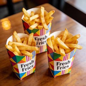 Custom Disposable <b>White</b> Cardboard Food Paper Container <b>Boxes</b> French Fries Fried Paper Box - Product Image 5